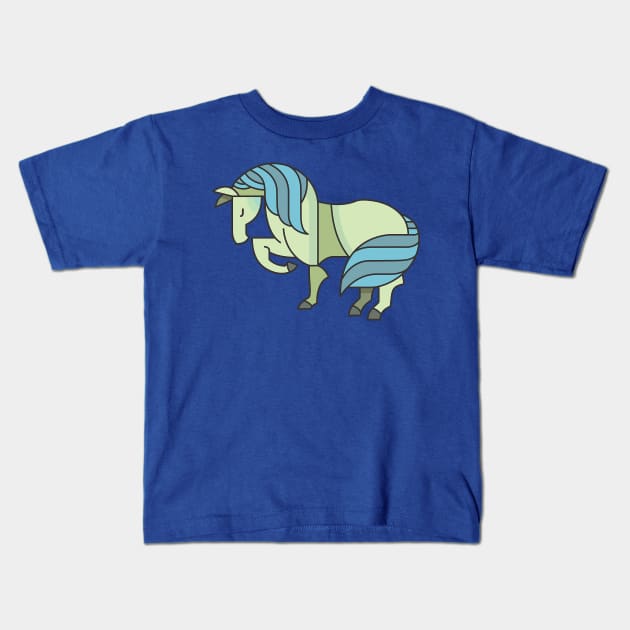 Horse cartoon Kids T-Shirt by obmik